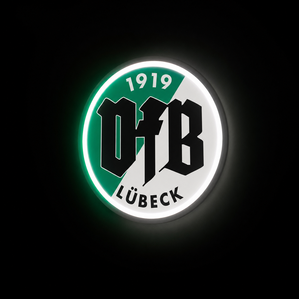 VfB Lübeck LED-Leuchtschild Wanddeko Fandeko Geschenk