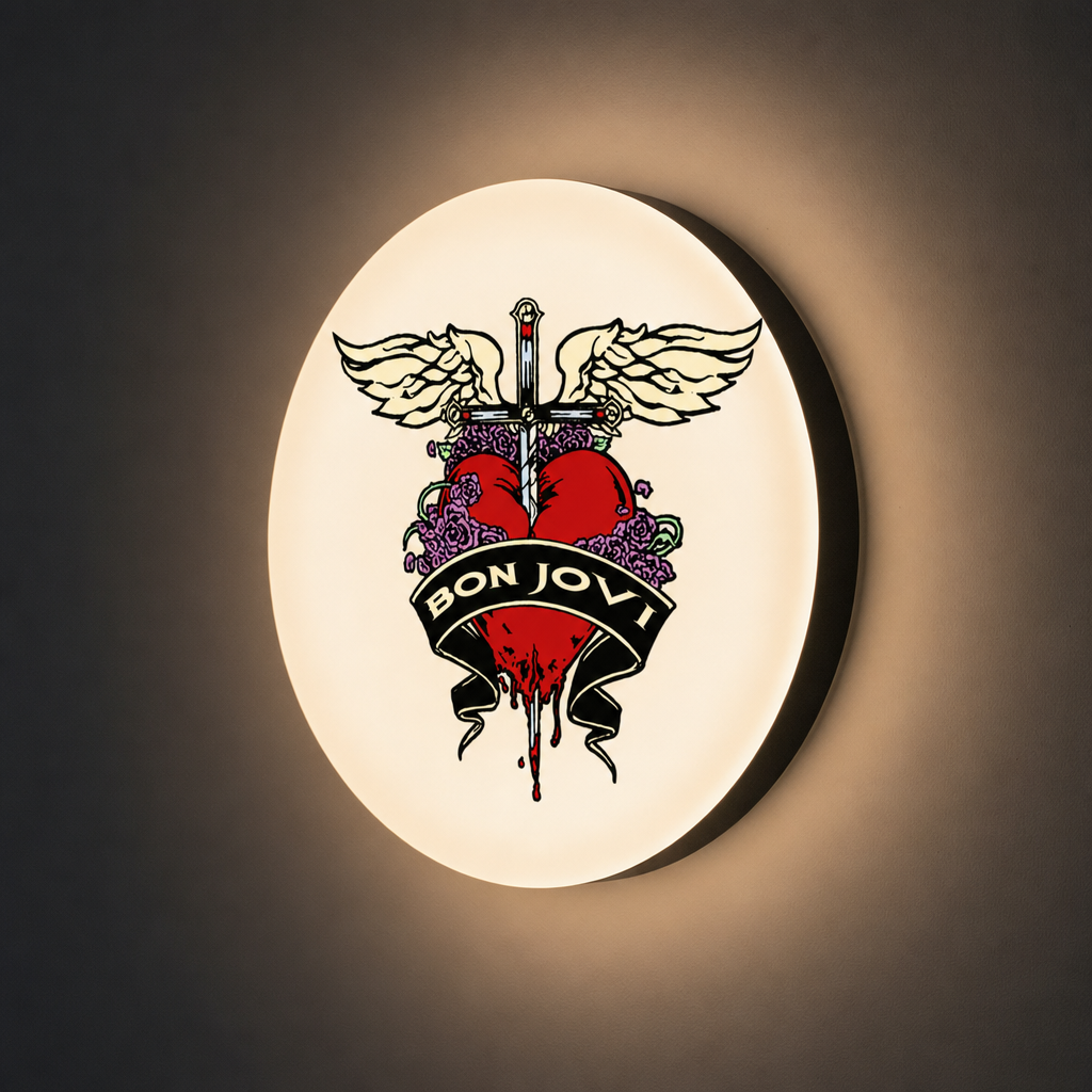 Bon Jovi LED-Leuchtschild Wanddeko Musik-Deko Geschenk