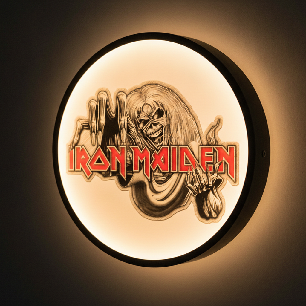 Iron Maiden LED-Leuchtschild Wanddeko Musik-Deko Geschenk