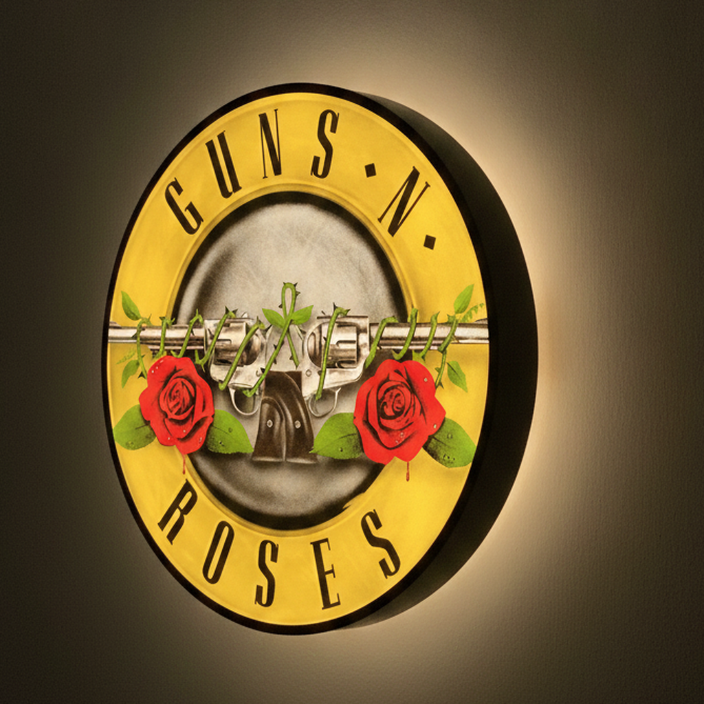 Guns N' Roses LED-Leuchtschild Wanddeko Musik-Deko Geschenk