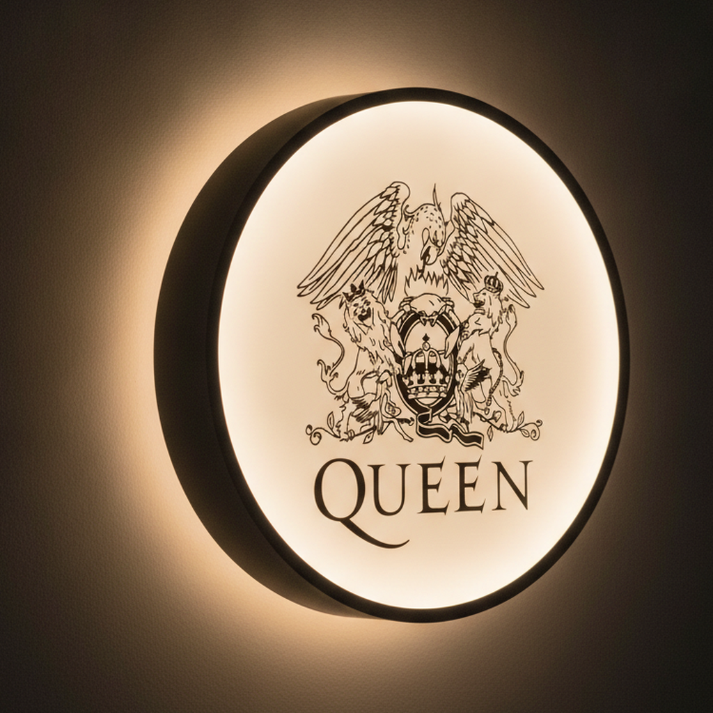 Queen LED-Leuchtschild Wanddeko Musik-Deko Geschenk