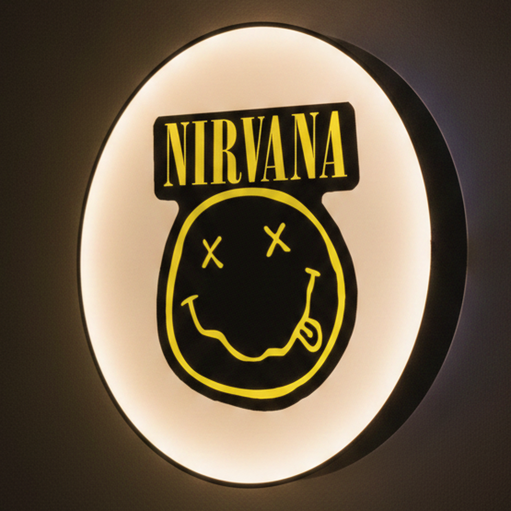 Nirvana LED-Leuchtschild Wanddeko Musik-Deko Geschenk